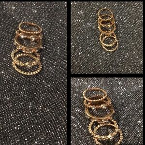 5 Gold Tone Rings